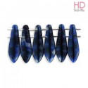 DAGHE 2 FORI 5X16 MM BLUE W/BLACK SWIRL 25 PZ