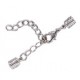 Chiusure complete ad incollo per collana 0,5cm argento x 2pz