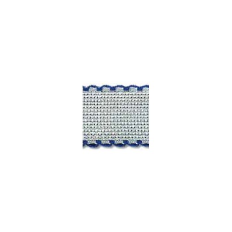 NASTRO TELA AIDA BIANCO/BLU 100% COTONE H.3cm x 1mt