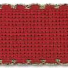 NASTRO TELA AIDA ROSSO CON STELLE ORO 100% COTONE- Hobbydecorazion.com