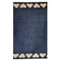 NASTRO TELA AIDA BLU CON CUORI ORO 100% COTONE H.12cm x 1,4mt