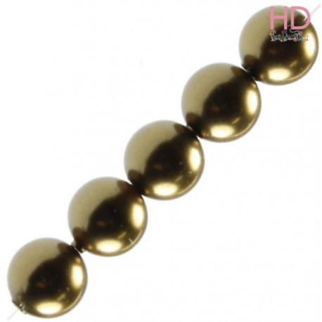 PERLE SWAROVSKI 5810 8 MM ANTIQUE BRASS PEARL X 10pz