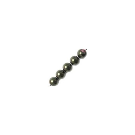 PERLE SWAROVSKI 5810 6 MM DARK GREEN PEARL X 10pz