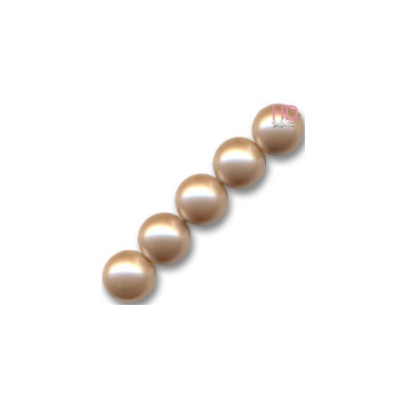 PERLE SWAROVSKI 5810 10 MM POWDER ALMOND PEARL X 6 pz