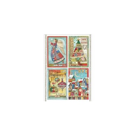 CARTA RISO A4 NATALE PATCHWORK - STAMPERIA