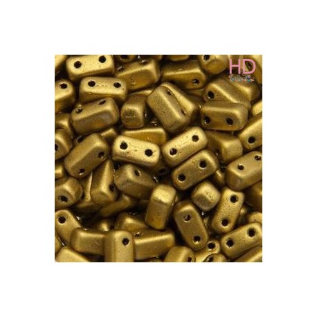 PERLINE BRICKS 3X6 MM 2 FORI - MATTE AZTEC GOLD 50PZ