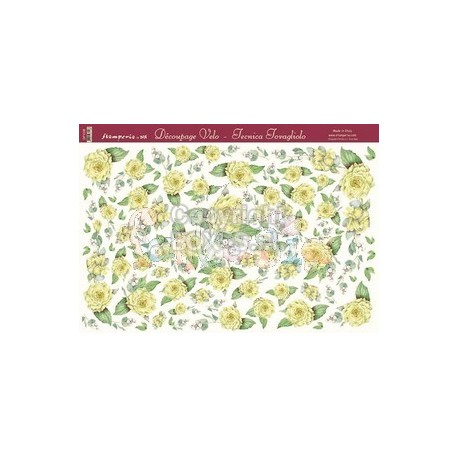 CARTA VELO 48 x 34 ROSE GIALLE - STAMPERIA