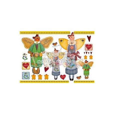 CARTA RISO 48 x 33 COUNTRY GINGER ANGEL - STAMPERIA