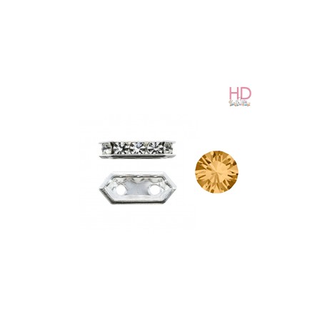 Barra Strass 77710 Light Colorado Topaz base argento 2 fori 10x4,5mm x 1pz