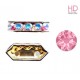 Barra Strass 77710 Light Rose base oro 2 fori 10x4,5mm x 1pz